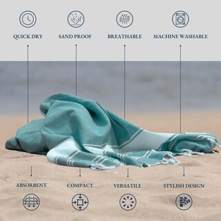 Foto 6 | Foto 6 | Juego De Toallas De Playa Lane Linen Toallas De Playa Turcas 39 X 71 Cm 12 Unidades - Venta Internacional.