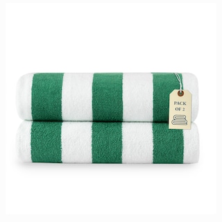 Foto 1 | Foto 1 | Toalla De Playa Lane Linen 100% Algodón 2 Unidades Para Piscina Color Verde - Venta Internacional.