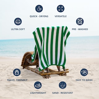 Foto 3 | Foto 3 | Toalla De Playa Lane Linen 100% Algodón 2 Unidades Para Piscina Color Verde - Venta Internacional.