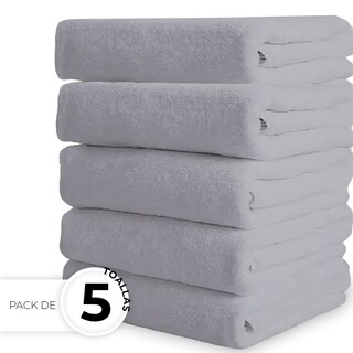 Foto 2 | Foto 2 | Toalla De Baño Grande Completo 100% Algodón Suave Color Pack 5 Piezas Gris