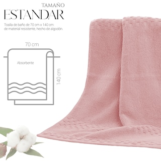 Foto 4 | Foto 4 | Toalla De Baño Grande Completo 100% Algodón Suave Rosa