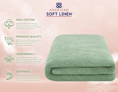 Foto 4 | Foto 4 | Toalla De Baño American Soft Linen De Gran Tamaño  100% Algodón  600 G/m² - Venta Internacional.