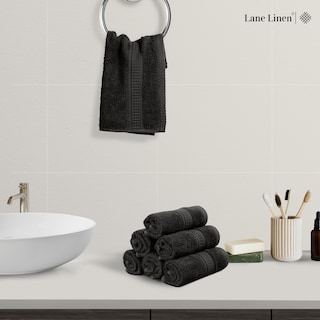 Foto 2 | Foto 2 | Toallitas Lane Linen 100% Algodón 13 X 13 Cm 24 Unidades Color Negro - Venta Internacional.