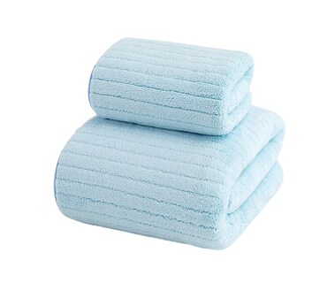 Foto 1 | Foto 1 | Set 2 Toallas De Baño Lana Coral Suave De Alta Densidad, Color Azul Celeste