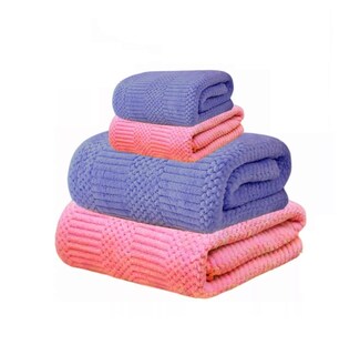 Foto 1 | Foto 1 | Juego de Toallas de Baño Belug Rosa/Morado 4 Piezas
