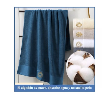 Foto 2 | Foto 2 | Toallas de Baño 70x140 y 35x75 cm Azules 2 Piezas