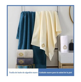 Foto 3 | Foto 3 | Toallas de Baño 70x140 y 35x75 cm Azules 2 Piezas