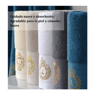 Foto 4 | Foto 4 | Toallas de Baño 70x140 y 35x75 cm Azules 2 Piezas
