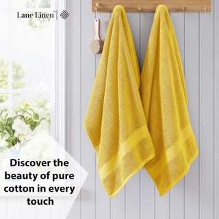 Foto 3 | Foto 3 | Paquete De 4 Toallas De Baño Lane Linen 100% Algodón (70 X 140 Cm) - Mimosa - Venta Internacional.