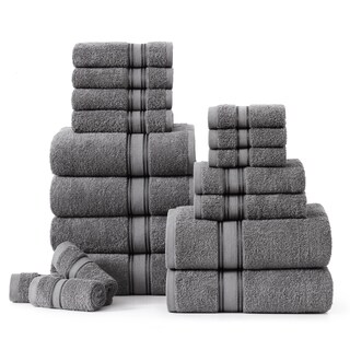 Foto 1 | Foto 1 | Juego De Toallas Lane Linen Luxury, 100% Algodón, 18 Piezas, Gris Frío - Venta Internacional.
