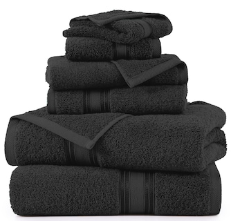 Foto 2 | Foto 2 | Juego De Toallas De Baño Lane Linen Luxury, 6 Piezas, 100% Algodón, Color Negro - Venta Internacional.
