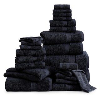 Foto 2 | Foto 2 | Juego De Toallas De Baño Lane Linen, 24 Unidades, 100% Algodón, Color Negro - Venta Internacional.