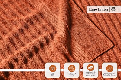 Foto 4 | Foto 4 | Toallas De Baño Lane Linen, Lujosas, Acanaladas, 100% Algodón, Juego De 6 Piezas - Venta Internacional.