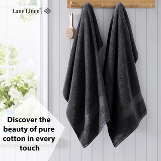 Foto 3 | Foto 3 | Juego De Toallas De Baño Lane Linen, 100% Algodón, 4 Unidades, 35 X 66 Cm, Color Negro - Venta Internacional.