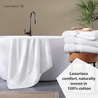 Foto 4 | Foto 4 | Juego De Toallas De Baño Lane Linen, 100% Algodón, 35 X 66 Cm, 2 Unidades, Color Blanco - Venta Internacional.