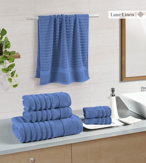 Foto 2 | Foto 2 | Juego De Toallas De Baño Lane Linen, Lujosas, Acanaladas, 100% Algodón, 6 Piezas - Venta Internacional.