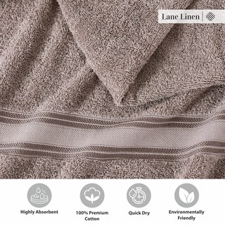 Foto 7 | Foto 7 | Juego De Toallas De Baño Lane Linen, 100% Algodón, 18 Piezas, Platino - Venta Internacional.
