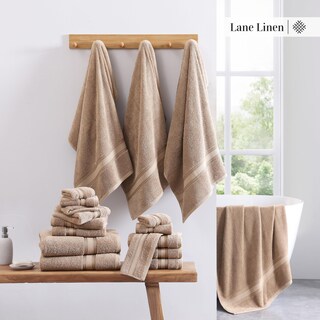 Foto 7 | Foto 7 | Juego De Toallas Lane Linen Luxury Bath De 3 Piezas, 100% Algodón, Color Topo - Venta Internacional.