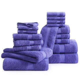 Foto 2 | Foto 2 | Juego De Toallas De Baño Lane Linen Cotton, 18 Piezas, 100% Algodón, Azul Irlandés - Venta Internacional.