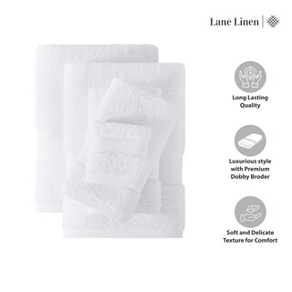 Foto 6 | Foto 6 | Juego De Toallas Lane Linen De Algodón De Lujo, 18 Piezas, Color Blanco - Venta Internacional.