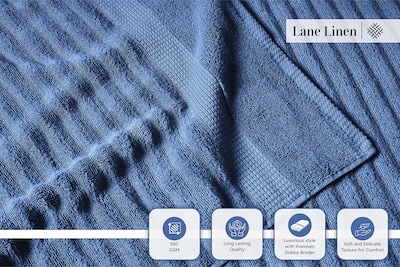 Foto 4 | Foto 4 | Juego De 6 Toallas De Baño Lane Linen Luxury, 100% Algodón, De Mezclilla - Venta Internacional.