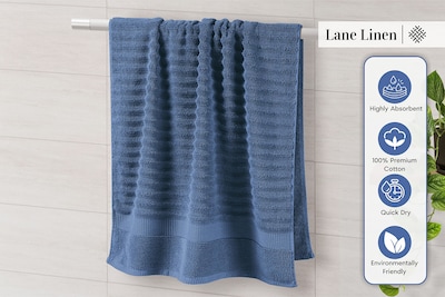 Foto 5 | Foto 5 | Juego De 6 Toallas De Baño Lane Linen Luxury, 100% Algodón, De Mezclilla - Venta Internacional.