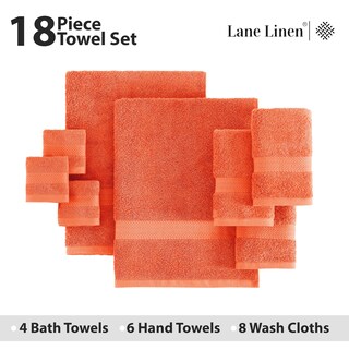 Foto 4 | Foto 4 | Juego De Toallas De Baño Lane Linen Tiger Lily, 18 Unidades, 100% Algodón - Venta Internacional.