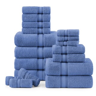Foto 1 | Foto 1 | Juego De Toallas Lane Linen Luxury, 100% Algodón, 18 Unidades, Azul Cerúleo - Venta Internacional.