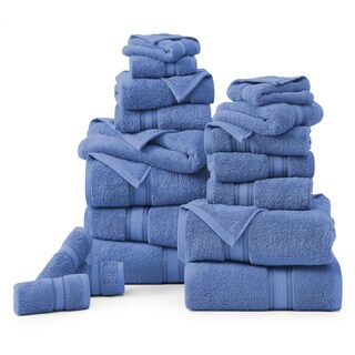 Foto 2 | Foto 2 | Juego De Toallas Lane Linen Luxury, 100% Algodón, 18 Unidades, Azul Cerúleo - Venta Internacional.