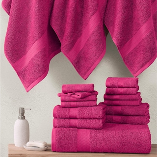 Foto 7 | Foto 7 | Juego De Toallas De Baño Lane Linen 100% Algodón, 24 Piezas, Fucsia - Venta Internacional.