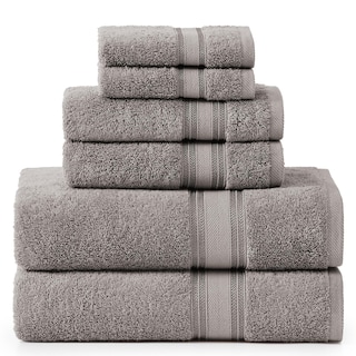 Foto 1 | Foto 1 | Juego De Toallas Lane Linen Luxury De 6 Piezas, 100% Algodón, Color Gris Espacial - Venta Internacional.