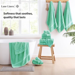 Foto 4 | Foto 4 | Juego De Toallas Lane Linen Luxury, 100% Algodón, 18 Piezas, Aqua Sky - Venta Internacional.