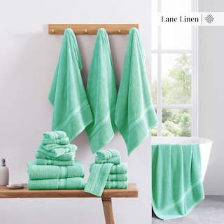 Foto 5 | Foto 5 | Juego De Toallas Lane Linen Luxury, 100% Algodón, 18 Piezas, Aqua Sky - Venta Internacional.