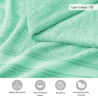 Foto 7 | Foto 7 | Juego De Toallas Lane Linen Luxury, 100% Algodón, 18 Piezas, Aqua Sky - Venta Internacional.