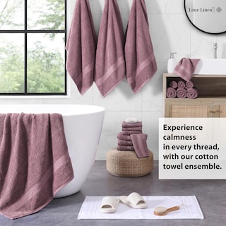 Foto 3 | Foto 3 | Juego De Toallas De Baño Lane Linen, 100% Algodón, 18 Unidades Wishful Mauve - Venta Internacional.