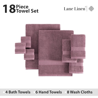 Foto 4 | Foto 4 | Juego De Toallas De Baño Lane Linen, 100% Algodón, 18 Unidades Wishful Mauve - Venta Internacional.