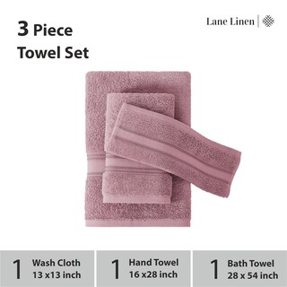 Foto 3 | Foto 3 | Juego De Toallas De Baño Lane Linen Luxury, 3 Piezas, 100% Algodón - Venta Internacional.