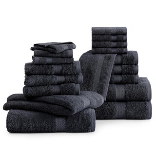 Foto 2 | Foto 2 | Juego De Toallas De Baño Lane Linen, 18 Unidades, 100% Algodón, 550 G/m², Color Negro - Venta Internacional.