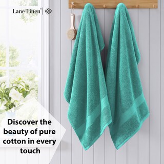 Foto 3 | Foto 3 | Juego De Toallas De Baño Lane Linen, 100% Algodón, Secado Rápido, Color Verde Azulado (4 X 70 X 140 Cm) - Venta Internacional.
