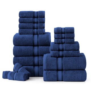 Foto 1 | Foto 1 | Juego De Toallas De Baño Lane Linen Luxury, 100% Algodón, 18 Unidades, Azul Marino - Venta Internacional.
