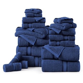 Foto 2 | Foto 2 | Juego De Toallas De Baño Lane Linen Luxury, 100% Algodón, 18 Unidades, Azul Marino - Venta Internacional.