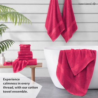 Foto 3 | Foto 3 | Juego De Toallas De Baño Lane Linen, 16 Unidades, 100% Algodón, 600 G/m², Fucsia - Venta Internacional.