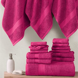 Foto 5 | Foto 5 | Juego De Toallas De Baño Lane Linen, 16 Unidades, 100% Algodón, 600 G/m², Fucsia - Venta Internacional.