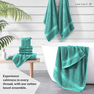 Foto 3 | Foto 3 | Juego De Toallas De Baño Lane Linen, 16 Unidades, 100% Algodón, 600 G/m², Verde Azulado - Venta Internacional.
