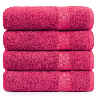 Foto 1 | Foto 1 | Juego De Toallas De Baño Lane Linen, 100% Algodón, 4 Unidades, 35 X 66 Cm, Fucsia - Venta Internacional.