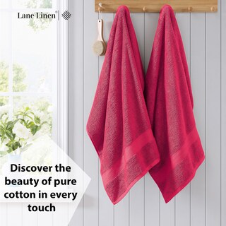Foto 3 | Foto 3 | Juego De Toallas De Baño Lane Linen, 100% Algodón, 4 Unidades, 35 X 66 Cm, Fucsia - Venta Internacional.