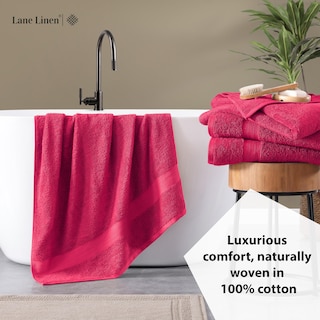 Foto 4 | Foto 4 | Juego De Toallas De Baño Lane Linen, 100% Algodón, 4 Unidades, 35 X 66 Cm, Fucsia - Venta Internacional.