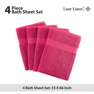 Foto 5 | Foto 5 | Juego De Toallas De Baño Lane Linen, 100% Algodón, 4 Unidades, 35 X 66 Cm, Fucsia - Venta Internacional.