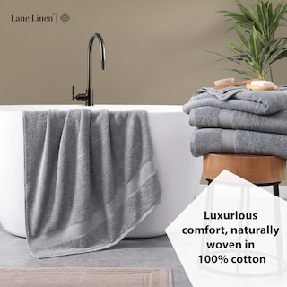 Foto 4 | Foto 4 | Juego De Toallas De Baño Lane Linen, 100% Algodón, 35 X 66 Cm, Color Gris (4 Piezas) - Venta Internacional.