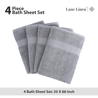 Foto 5 | Foto 5 | Juego De Toallas De Baño Lane Linen, 100% Algodón, 35 X 66 Cm, Color Gris (4 Piezas) - Venta Internacional.